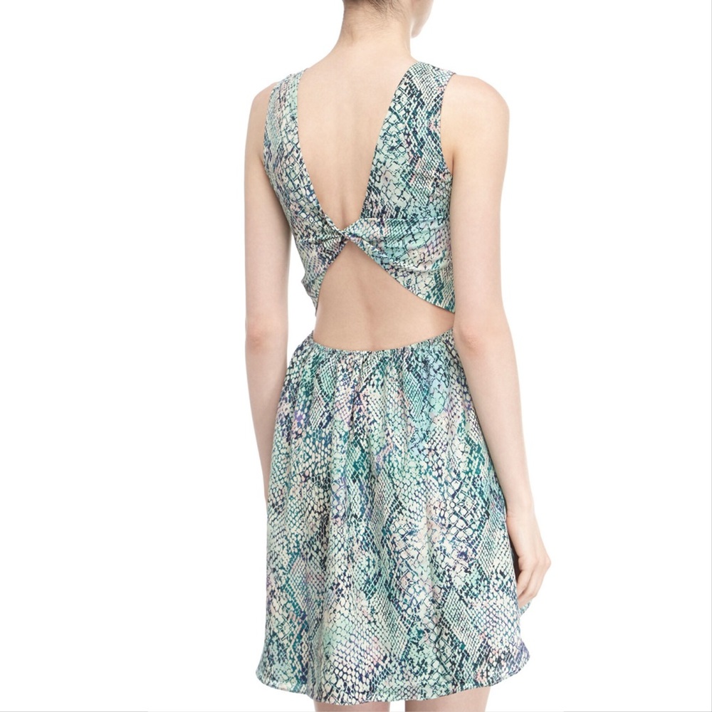 Lovers + Friends snake print knit back dress